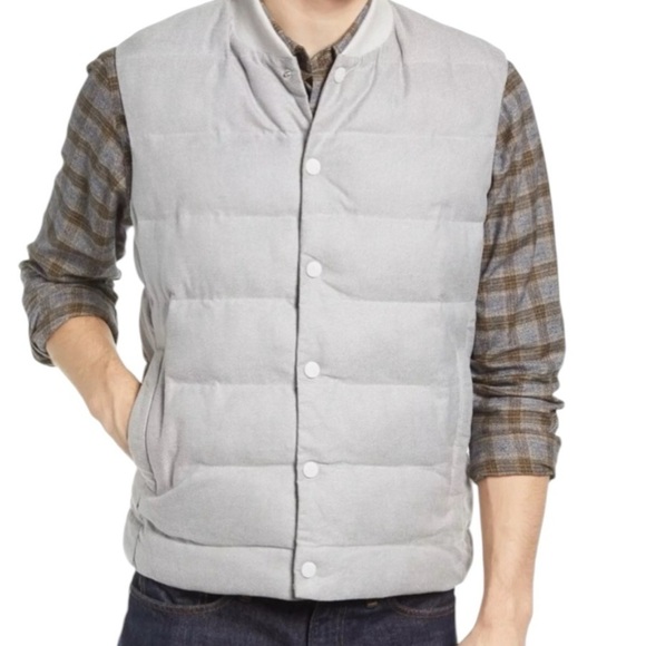 MIZZEN+MAIN York Style Men’s Puffer Cotton Blend Snap Front Performance Vest M - Picture 1 of 13